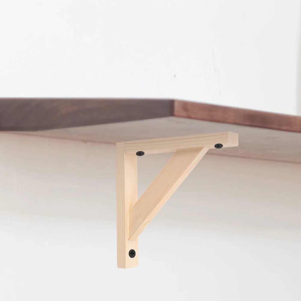 

2pcs Solid Wood Triangular Shelf Brackets 15x15cm Heavy Duty Wall Mount Support for Bookshelves Floating Shelves Corner Wall