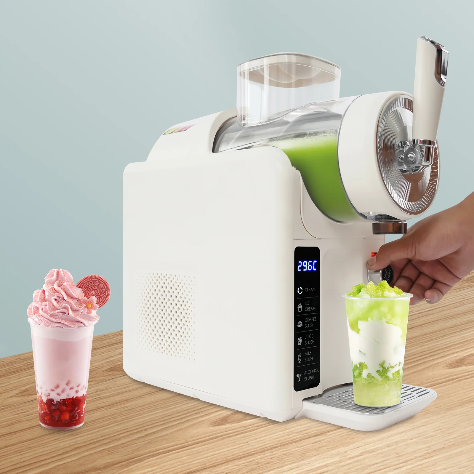 185 W gefrorene Getränkemaschine, Tisch-Eismaschine für zu Hause mit Selbstreinigungsfunktion