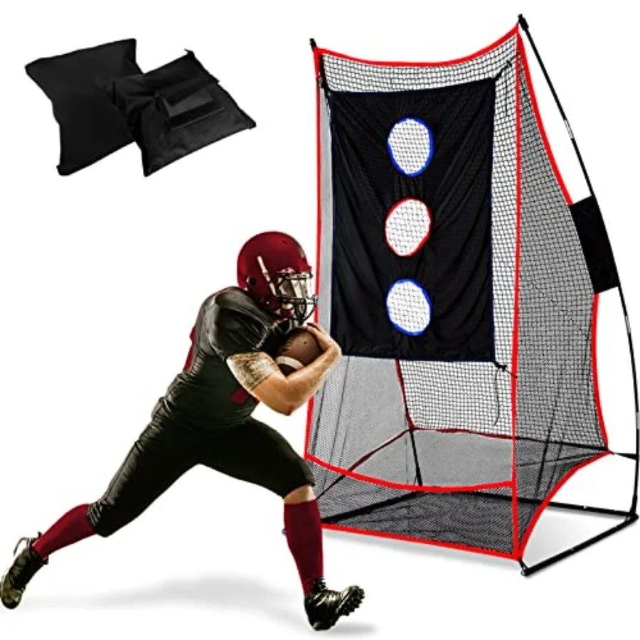 

3x6FT Football Net with Throwing Target Strike Zone for Kicking Punting and QB Accuracy Training Portable Football Practice Equ