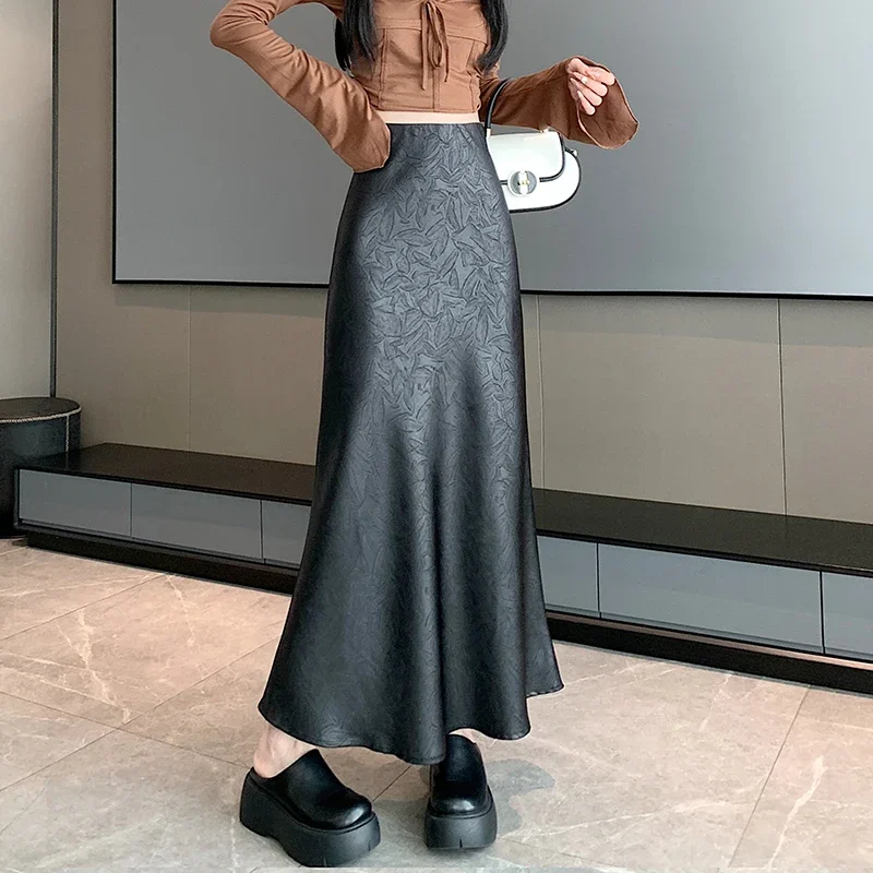 Autumn Winter New Thickened Skirt Female High-waisted A -line Long Skirts Women's Clothes Korean Style Japanese Harajuku Fashion