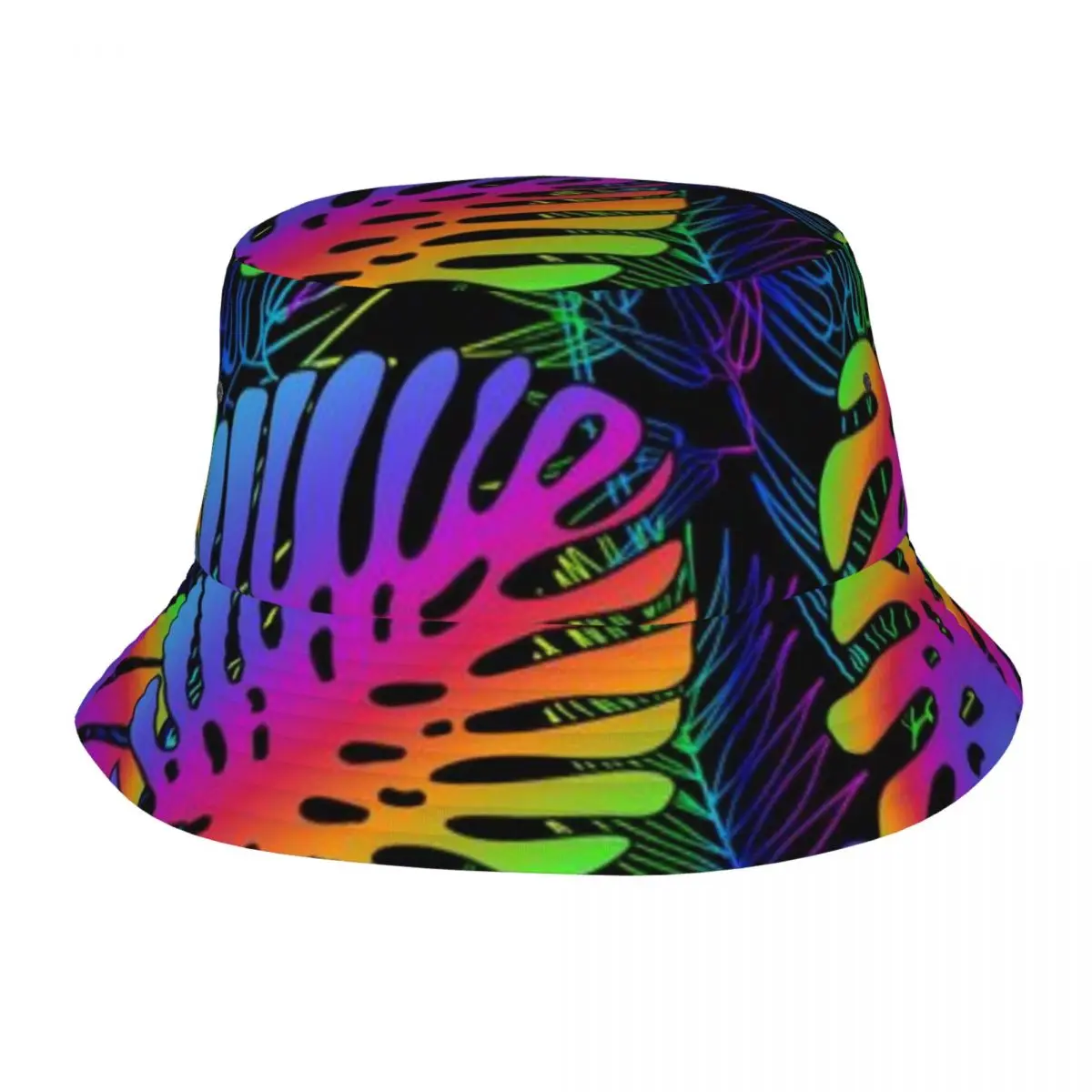 

Tropical Palm Leaves Unisex Casual Sun Hat Bucket Bob Hip Hop Cap Fisherman Panama