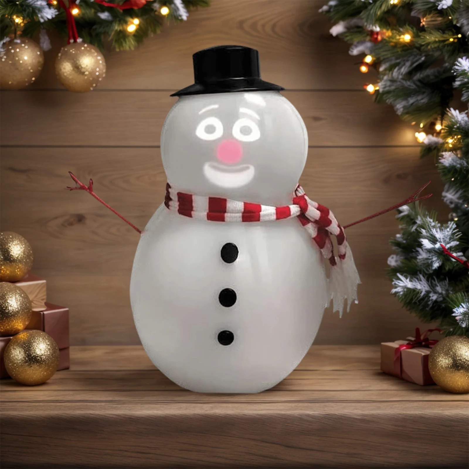 Creative Winking Snowman Statue Built-In Projector Speaker Singing Interactive Xmas Sculpture Cute Animated Snowman Ornaments view 6