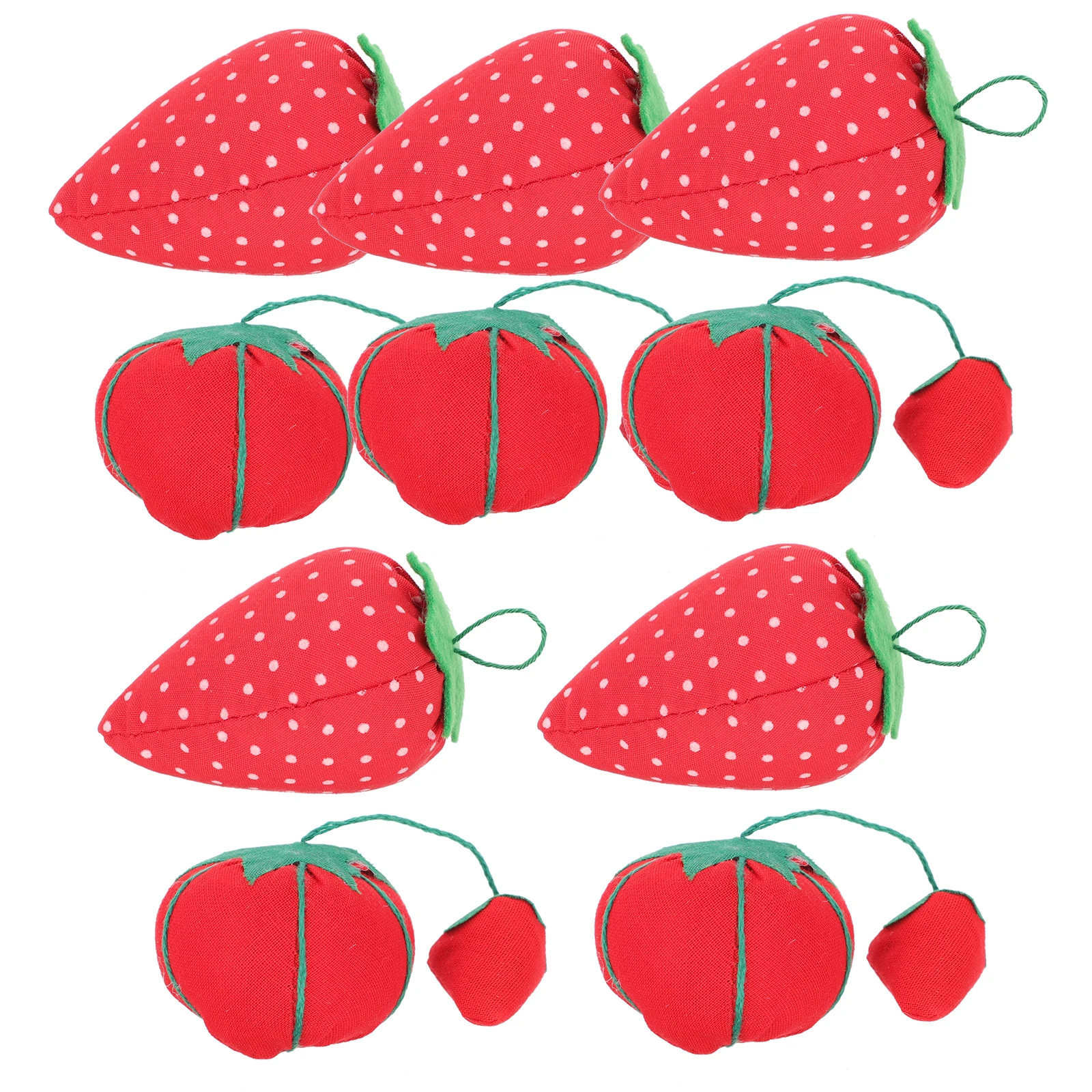 

10pcs Strawberry Tomato Needle Cushion Daily Use Sewing Tool Compact Pin Holder Wear Resistant Pincushion Wrist Cushion Small