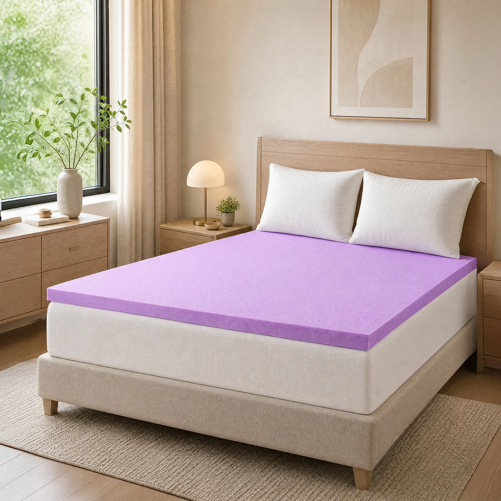 Memory Foam Topper - JHK 1,5 inch koelend traagschuim matras
