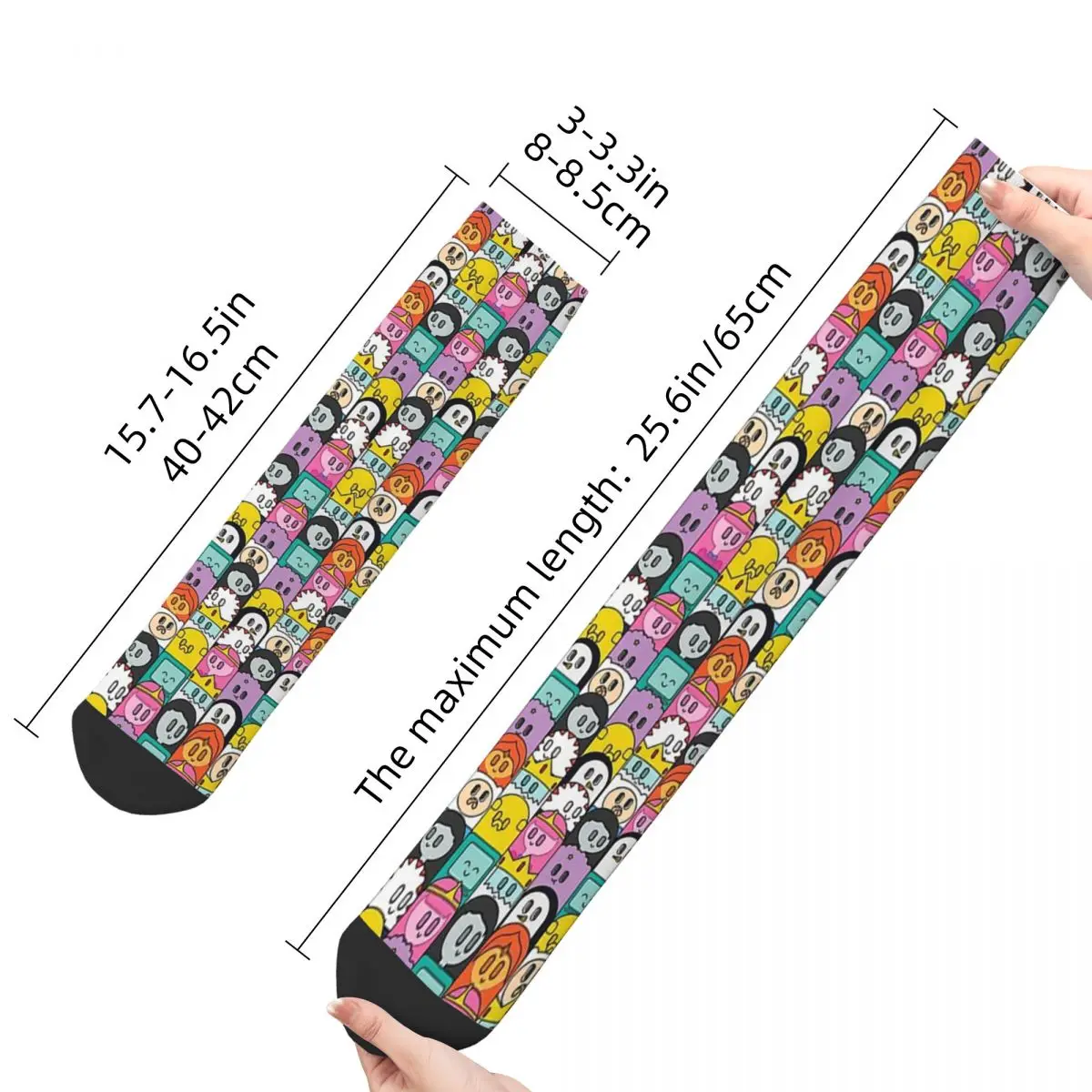 Adventure Time Family BMO Game Kawaii Drawstring Socks Hiking Cartoon Pattern Socks harajuku Men Happy hip hop