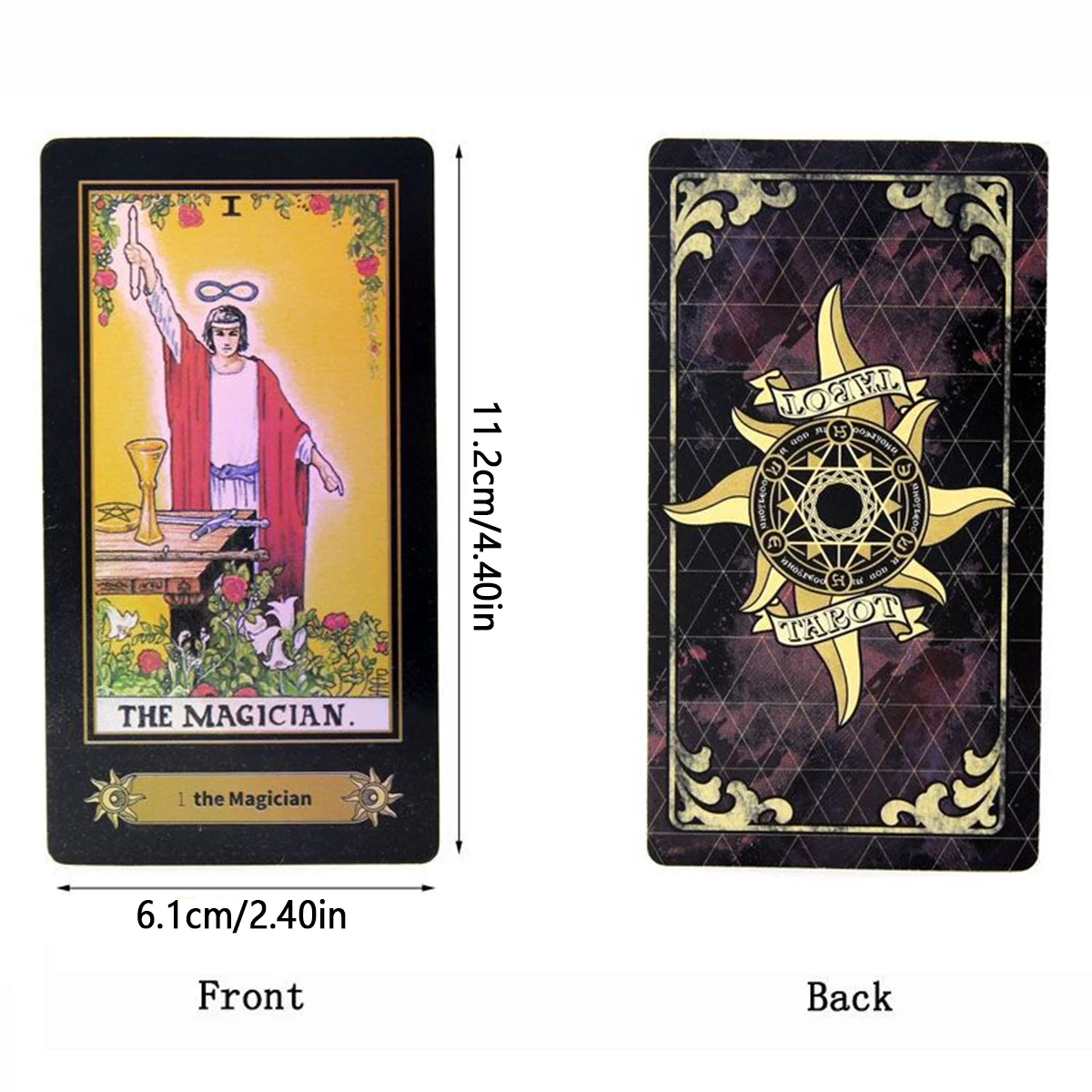 78 Holographic Tarot Cards with Guide Book Waterproof Future Telling Game for Beginners Edition Magician Tarot Deck Board Game