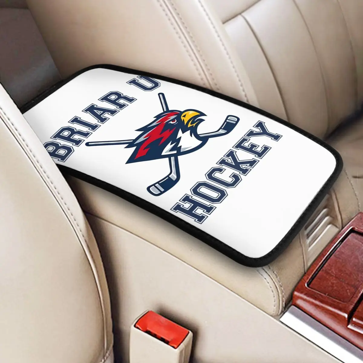 Car Armrest Cover Mat Leather Off Campus Center Console Cover Pad Hockey Romance Car Interior Accessories Breathable