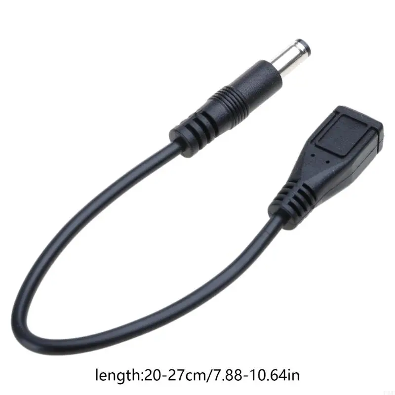 y4ue 7.9in micro USB 5Pin أنثى إلى DC5525 5521 محول الطاقة سلك 22AWG 3A النحاس