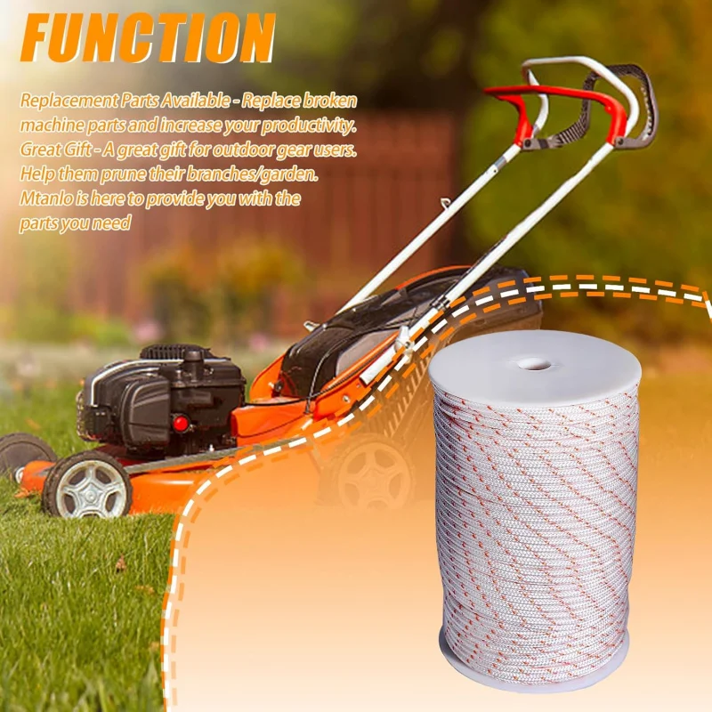 Recoil Starter Rope Pull Cord 3Mm 100-Meter Trimmer Edger Brush Cutter Lawn Mower Chainsaw Cha