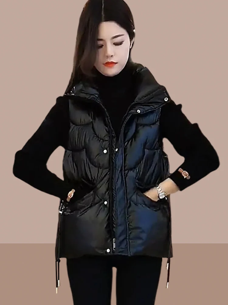 

Women's down Cotton Vest Outerwear Faionable Autumn Winter New Sle Thiened Zipper Closure Color Commute Sle