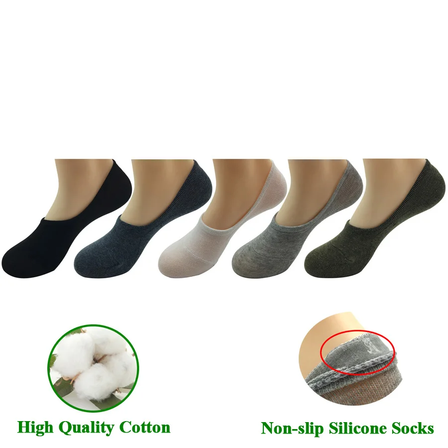 5 Pairs/Lot Socks Men Ankle Spring Summer Solid Color Cotton Bamboo No Show Low Cut Invisible Shorts Socks Male Hot Sale 2024