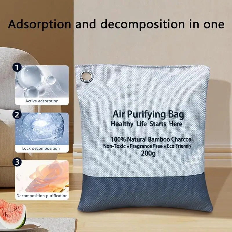 Natural Bamboo Charcoal Air Purifying Bags Activated Charcoal Odor Absorber Moisture Odor Eliminator for Home Car Closet Shoes