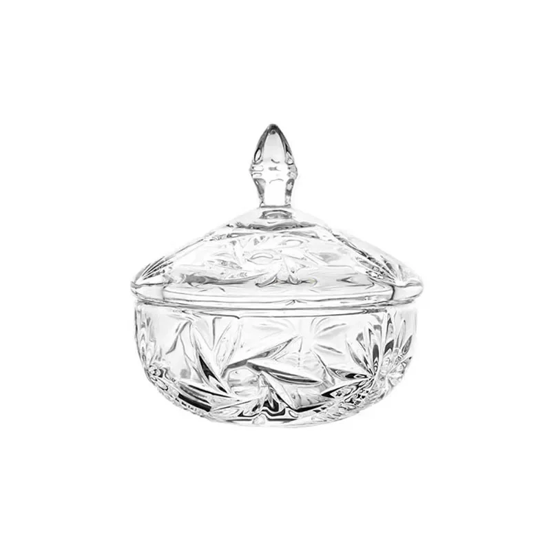 

Crystal glass candy jar, high-quality light luxury household sugar tank, storage box storage tank