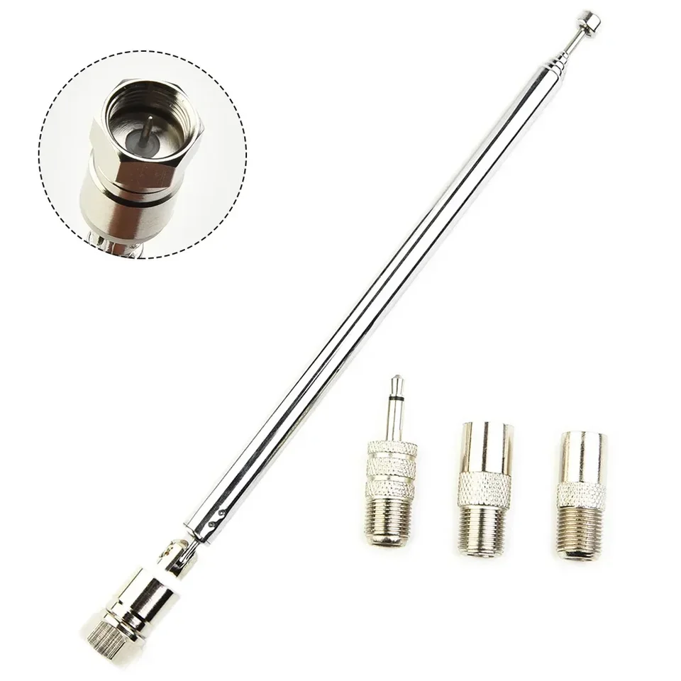 Antenne Radio Fm Dab, 75Ohm Antenne Fm Télescopique Intérieur Avec 3 Adaptateurs, Avec Base