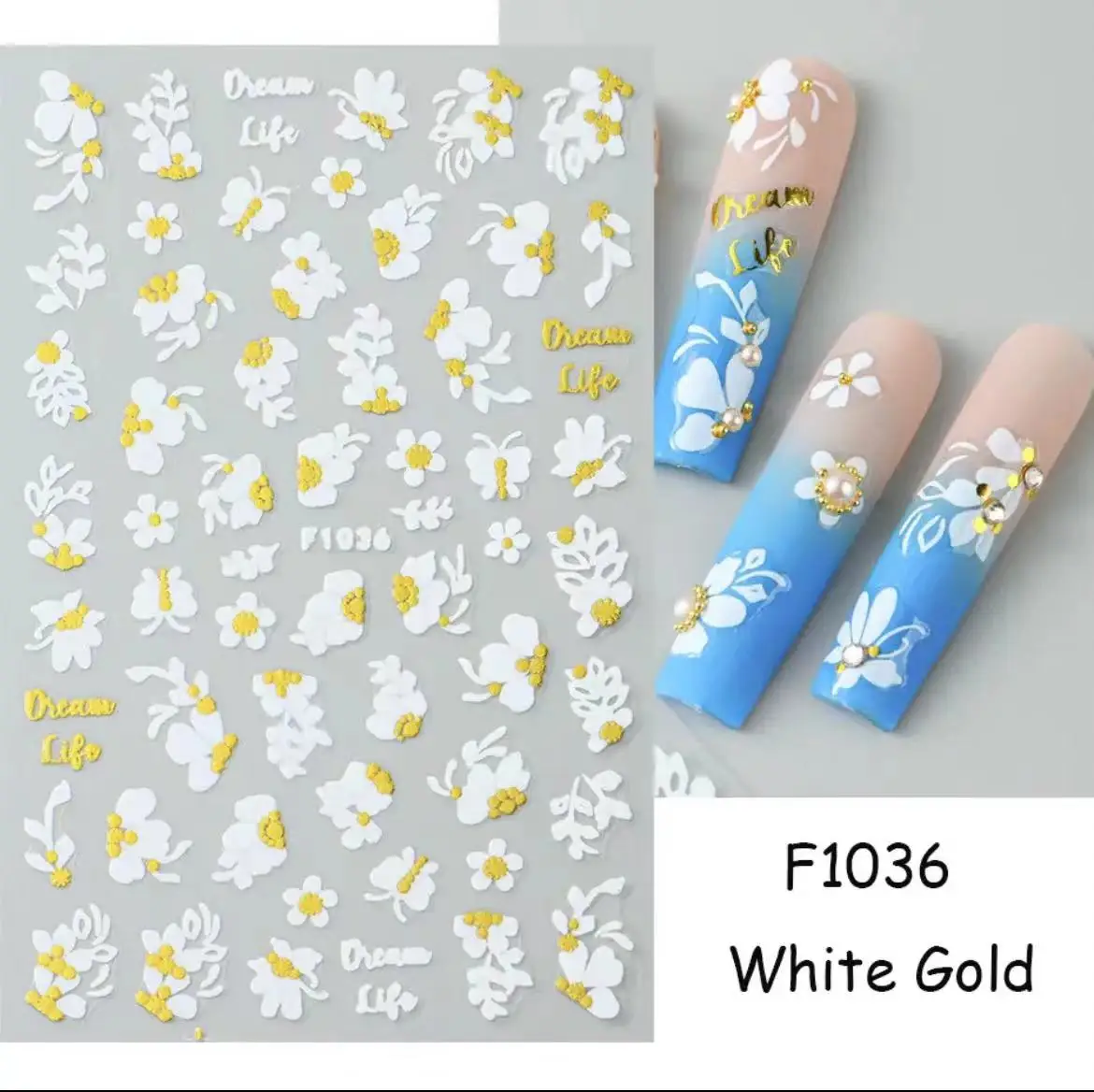 1PCS Summer Dandelion Nail Sticker Ladies Luxurious Nail Design Y2K Flowers Stickers For Nails DlY Cherry Blossoms Nail Supplies