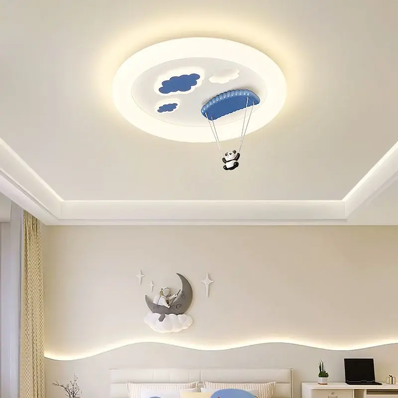 Parachute ceiling light Cream style Little Panda Children's Light Warm children's room bedroom ceiling light