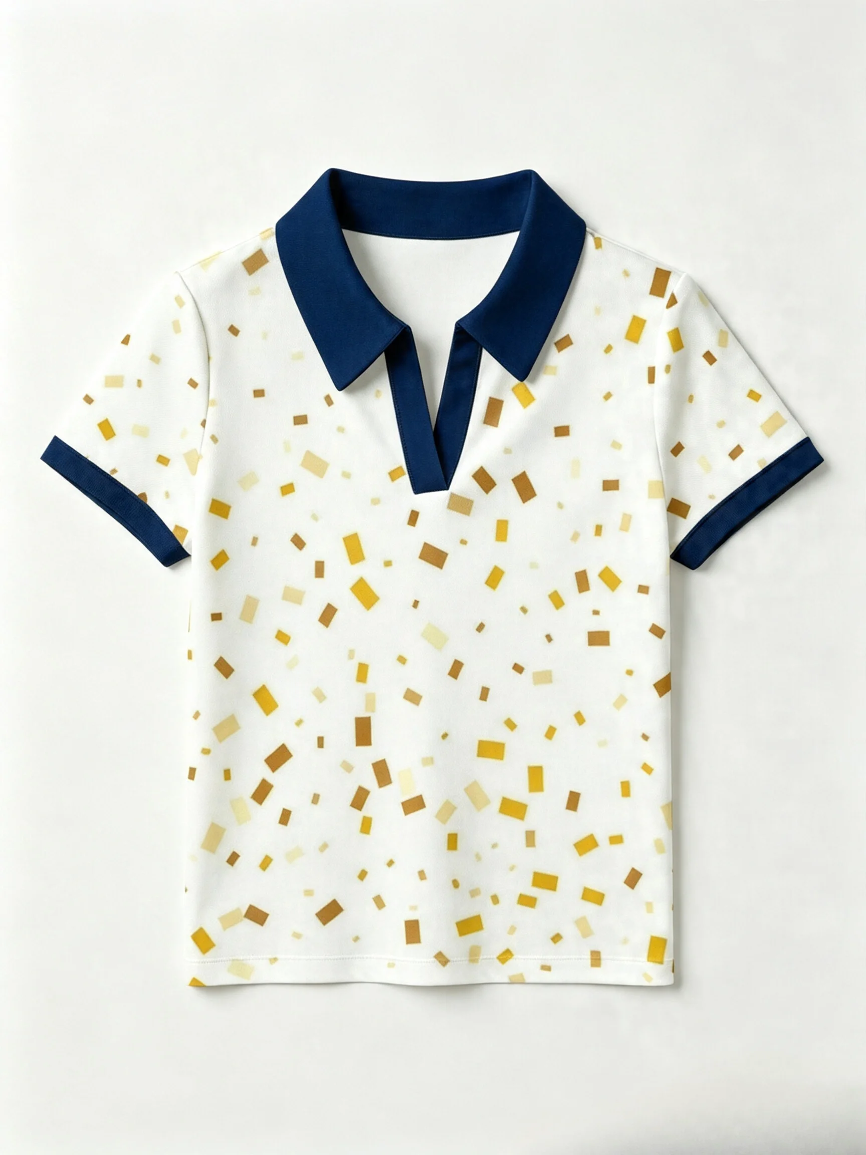 2026 Neues Stylisches Multifunktionales Damen-Poloshirt ohne Knöpfe – Goldglitzer-Polka-Dot-Muster, Trendiges und Vielseitiges Freizeit-Oberteil – Detail 2