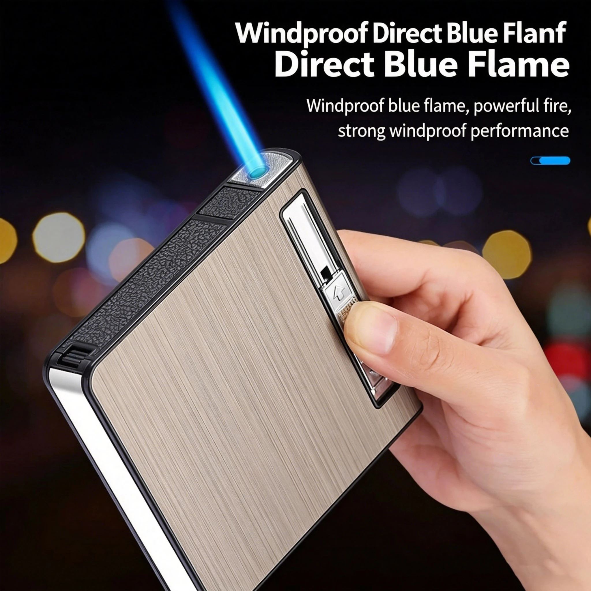 New Cigarette Case Lighter, Windproof, Can Hold 10 Pieces, 20 Pieces, Men's Smoking Accessories
