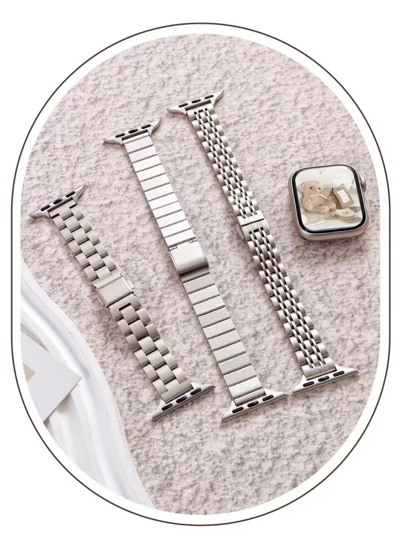 Suitable for male and female wearing on iWatch9/8/7and41/45mm stainless steel watch straps, compatible with iWatchSE6/5/starry