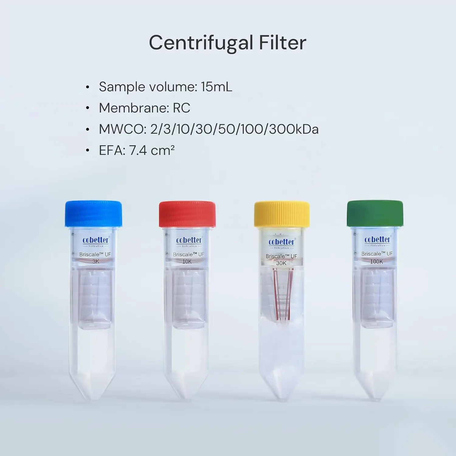 3kDa Ultra-Zentrifugalfiltereinheit, 15 ml Polypropylen-Zentrifugenröhrchen mit RC-Membran, Schraubverschlüssen, einzeln verpackt, 1 Stück – Detail 1
