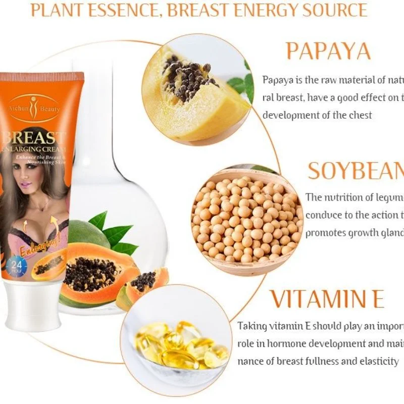Crema para agrandar los senos Moxa Pure Papaya Crema para senos regordetes Plumpidad rápida y eficaz con pechos sexys 120g