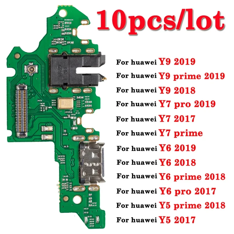 

10 pcs/lot for Huawei Y6 Y7 Y9 pro Y5 Prime 2017 2018 2019 new USB charger flex dock charging port connector flex cable with mic