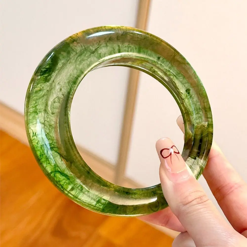 

Bohemian Chunky Resin Bangle Geometric Circular Irregular Wide Bracelet Europe American Style Jewelry Accessories