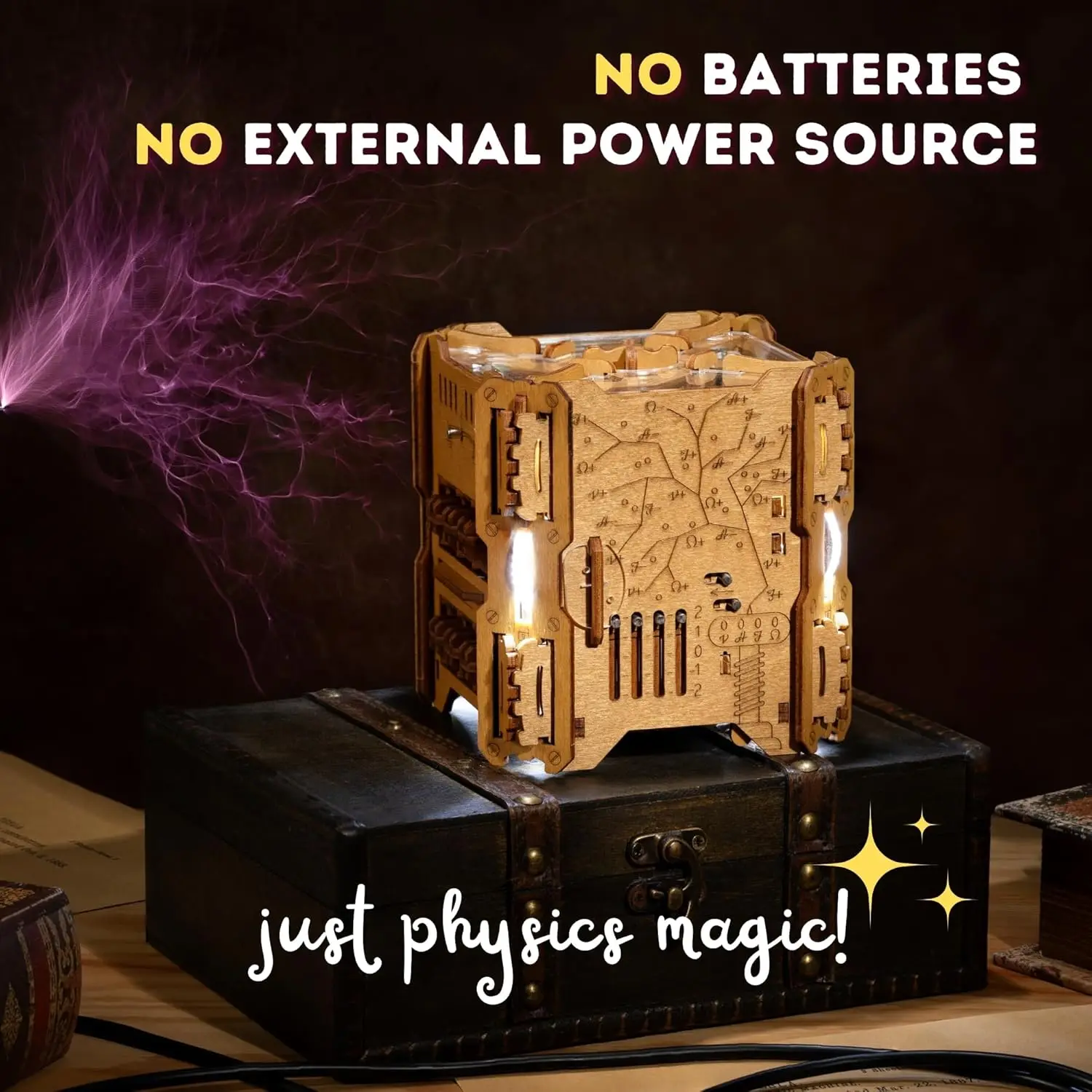 Tesla Box - Caixa de quebra-cabeça eletrônica - Jogo de sala de fuga em uma caixa - Cérebro Teaser - Quebra-cabeça de madeira 3D para adultos - Caixa de quebra-cabeça de dinheiro fo