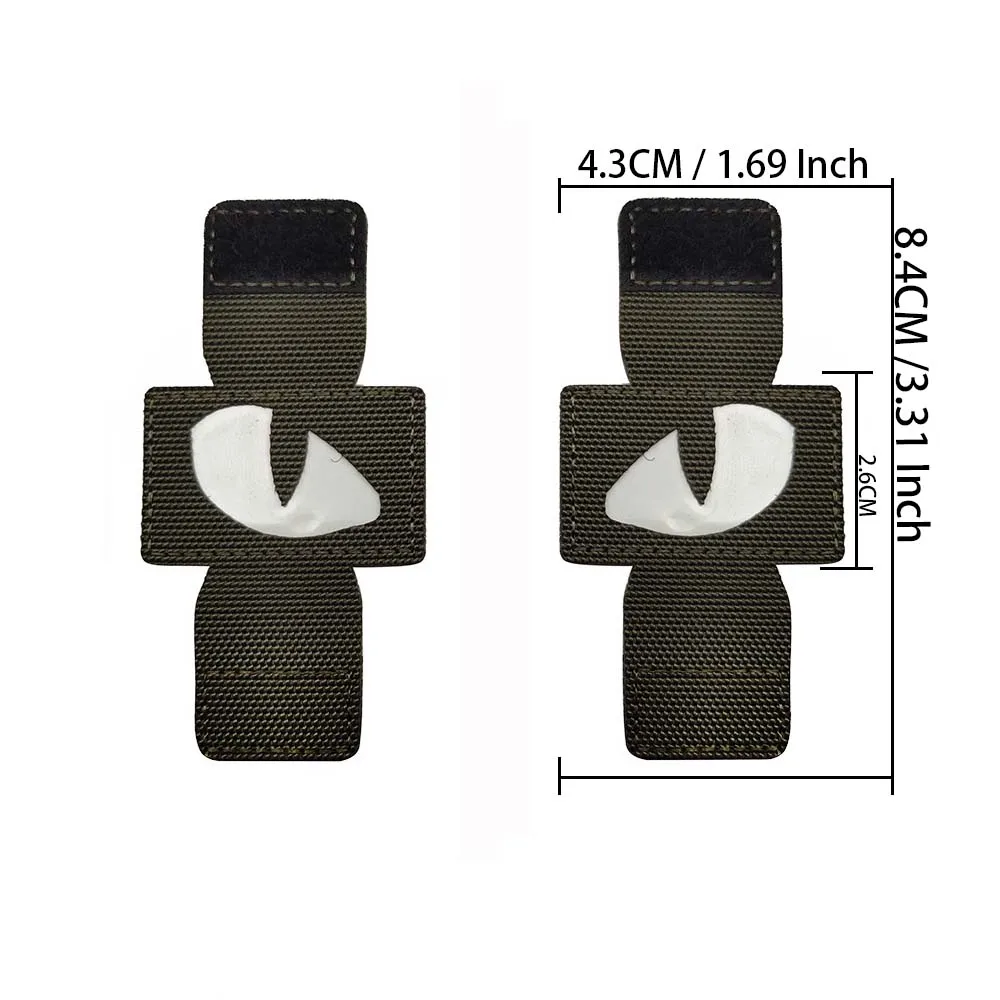 Cat Devil's Eyes Badges Clothes Sticker Glow in Dark, Combat Ranger Applique Tactical Equipment Hook and Loop Patch Glow in Dark view 2