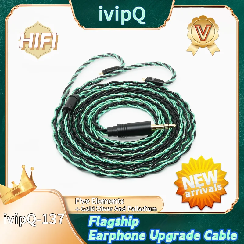 ivipQ Flagship Wire Multi-element Conductor High fidelity IEM Upgrade Cable 2.5/3.5/4.4mm MMCX/2PIN/0.78 for MK4 Youth M5 Olina