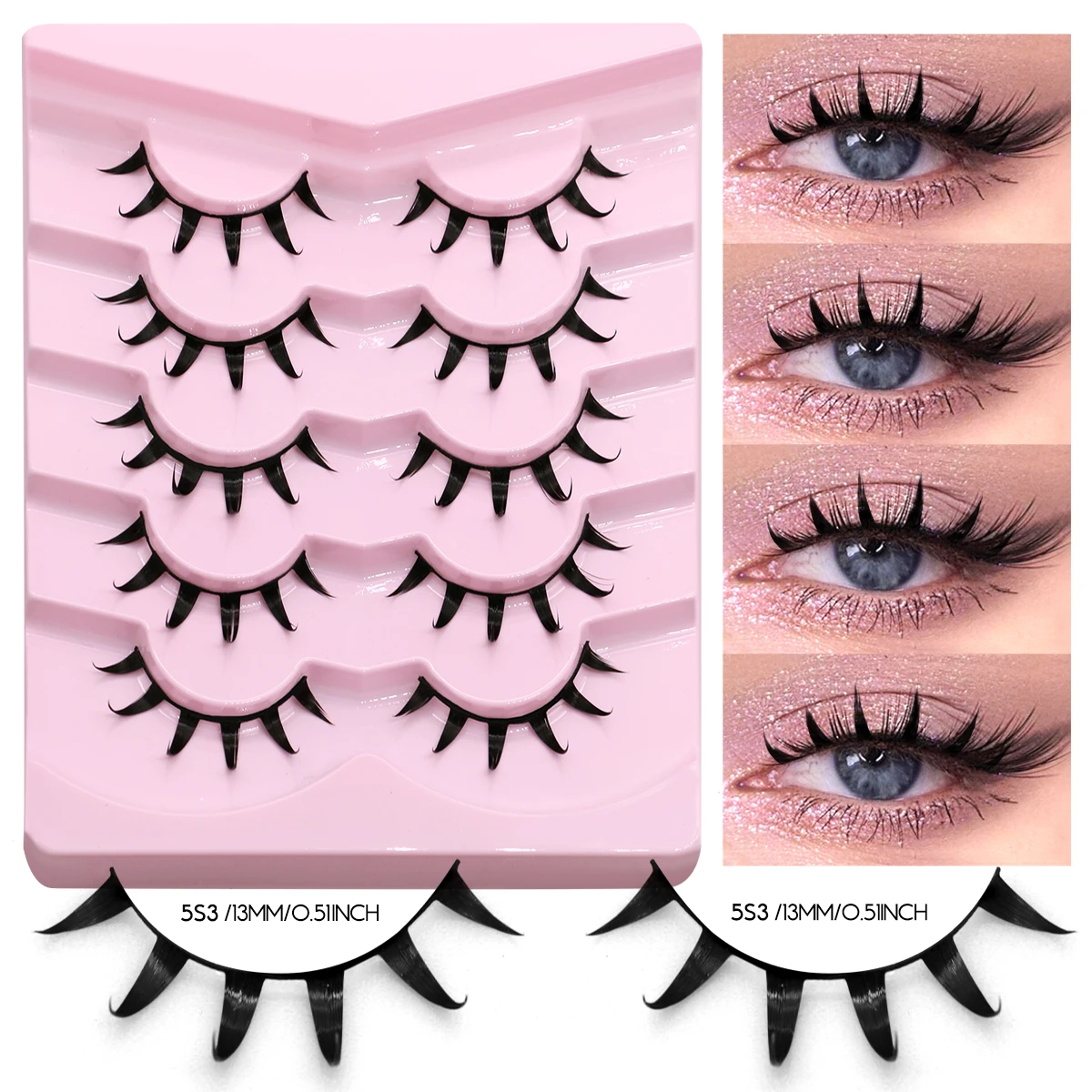 3D Natural Mink False Eyelashes, 5 Pairs