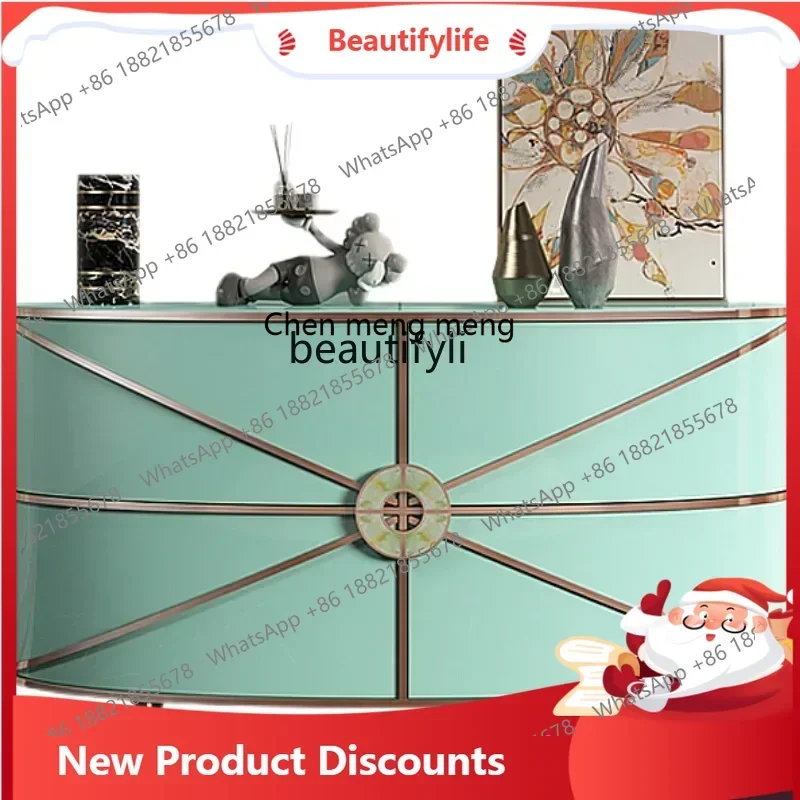 

zq1Postmodern light luxury door cabinet, living room entry decorative cabinet, Italian solid wood locker