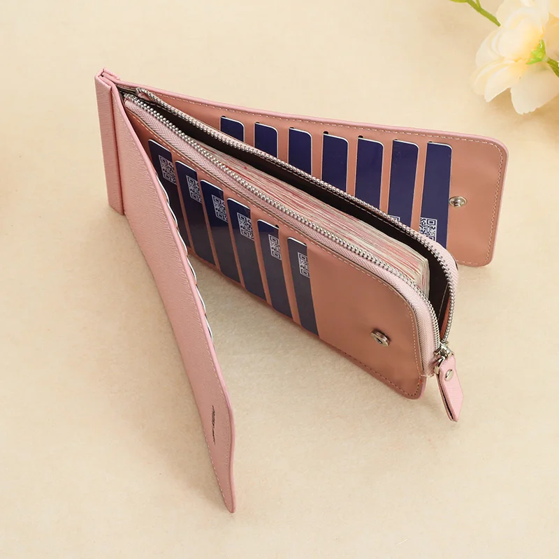 Card Holder Wallet Credit Card Holder Wallet Mobile Phone Banknotes Large capacity Bank Card Holder Vintage Leather Wallet with