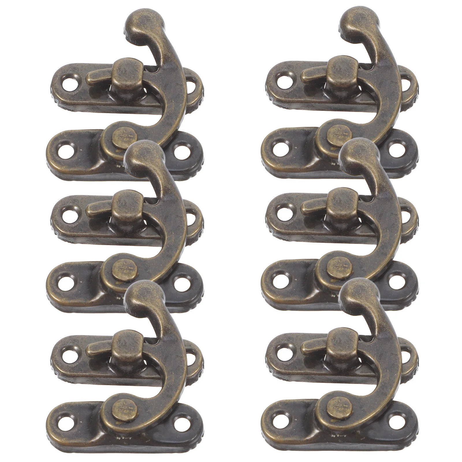 

6pcs Vintage Box Latch Lock Horn Hook Hasp Toggle Catch Metal Clasp For Jewelry Cabinet Toolbox Wine Gift Case Storage
