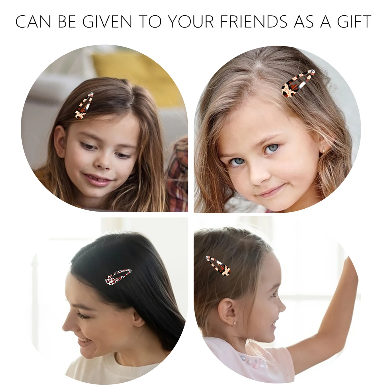

24pcs Hair Clips Set Women Girls Cheetah Print Alloy Leopard Snap Side Barrettes Accessories Hairpin Styling Tool