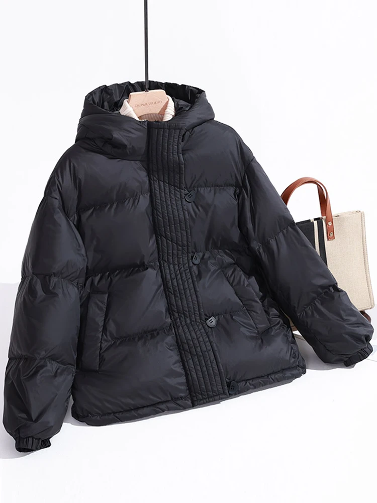 SEDUTMO Warm Thick Women Winter Duck Down Coat Oversize Fashion Quilted Puffer Jacket Short Hooded Parka ED1896