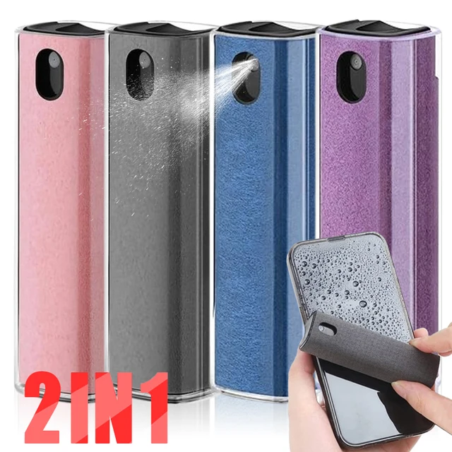Zestaw butelek z rozpylaczem do czyszczenia ekranu telefonu komórkowego 2 w 1 Komputer PC Ściereczka z mikrofibry do iPhone'a iPad Macbook Narzędzie do czyszczenia ekranu
