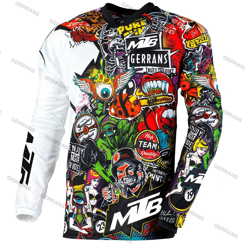 Ggrrans mtb Jerseys Mountain Bike MTB Shirts Offroad Long sleeve Motorcycle Motocross Sportwear Racing Bike Cycling Clothing