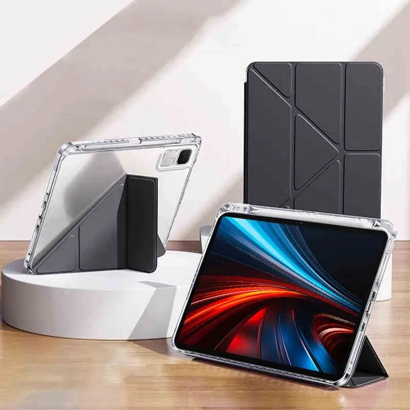 

Прозрачный жесткий чехол Y-Folding из акрила для Honor Pad 10, 9, 12.1, MagicPad 2, 12.3, GT Pro 12.3, X9a, X8a, V9, 11.5 с держателем для стилуса