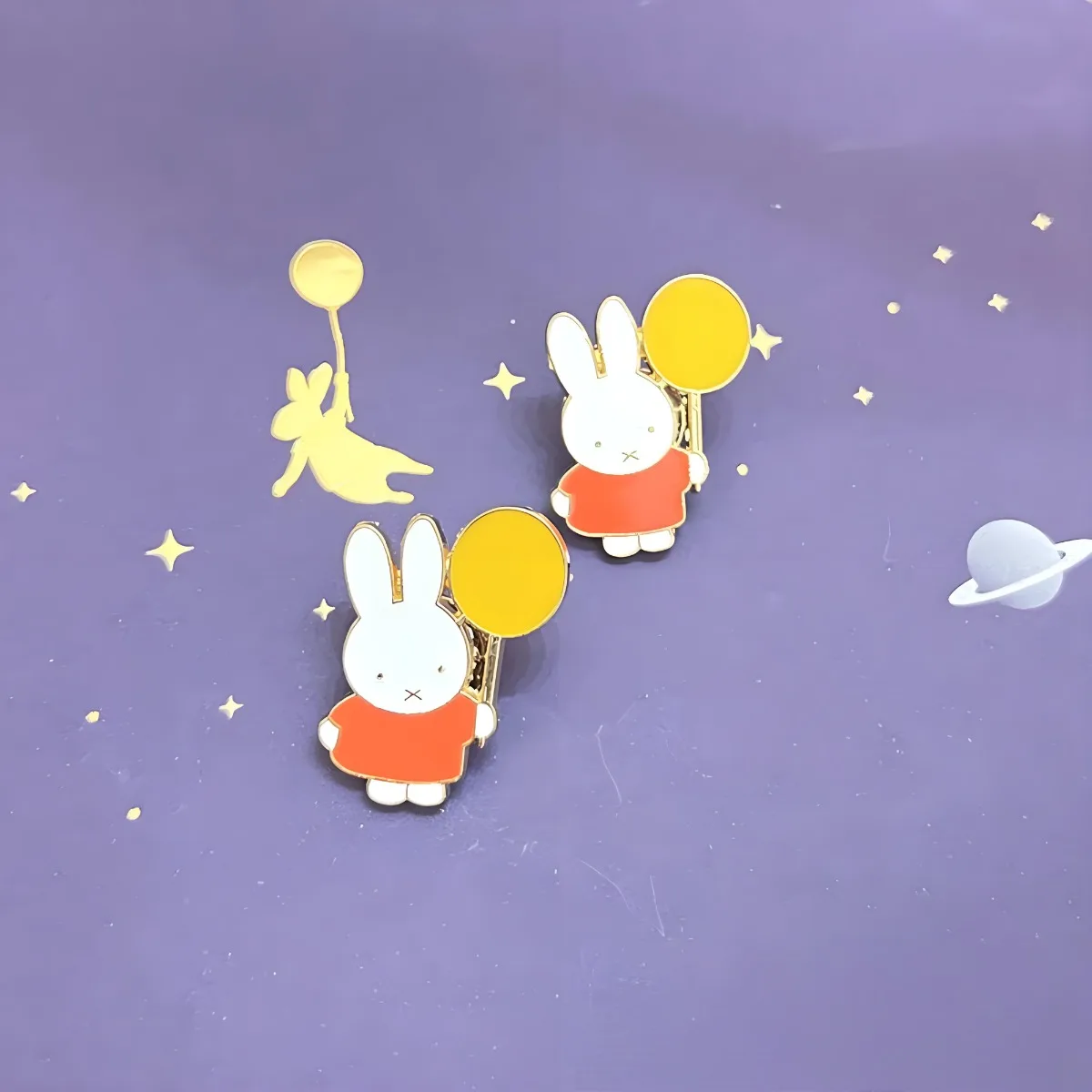 Kawaii Miffy Rabbit Cartoon Instagram Niedlicher Ballonkaninchen Metallfarbiger Mantel Rucksack Kreatives Accessoire Geschenk