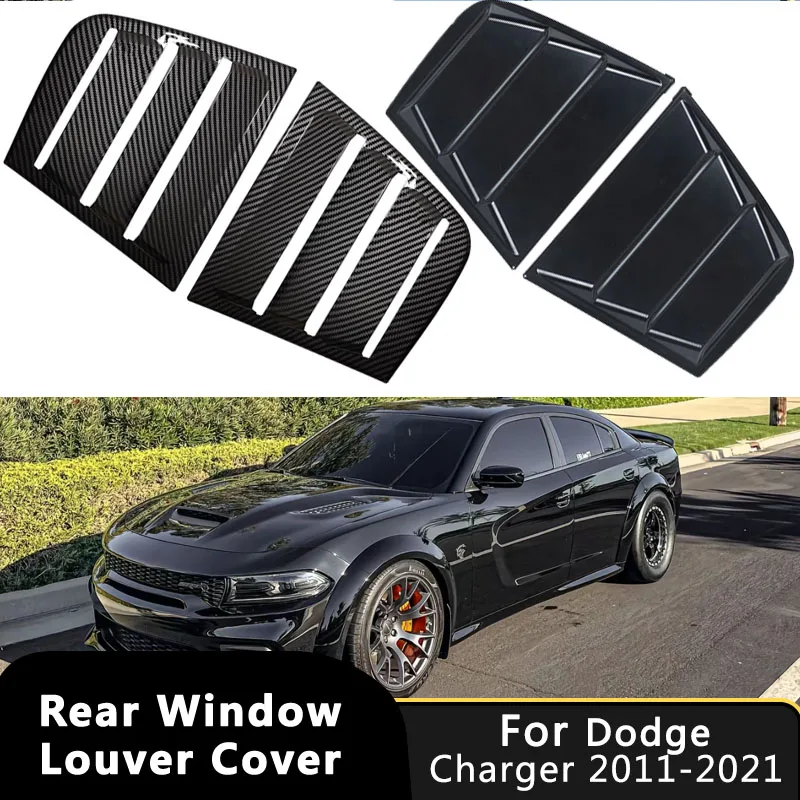 Para Dodge Charger 2011-2021, tapa de ventana de rejilla trasera de coche, cubierta de obturador lateral, pegatina embellecedora, pala de ventilación, accesorios para automóviles, estilo de carreras