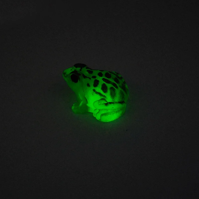 5/10 قطعة تماثيل ضفدع صغيرة من الراتنج، تتوهج في الظلام على شكل حيوانات لملحقات تزيين المناظر الطبيعية الصغيرة