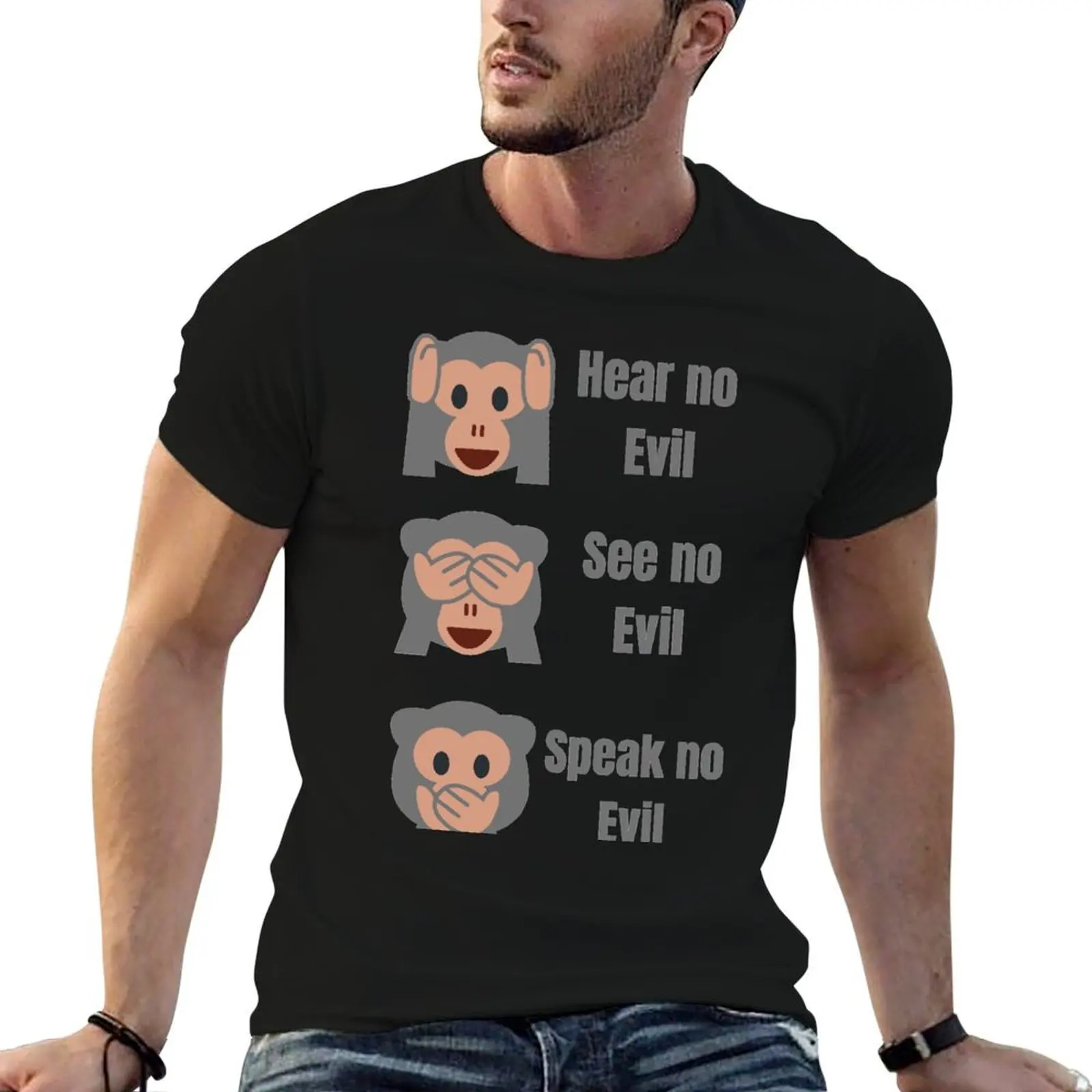 

Hear no Evil, See no Evil, Speak no Evil, T-Shirt t shirt man casual t shirts for man pack white T-Shirt