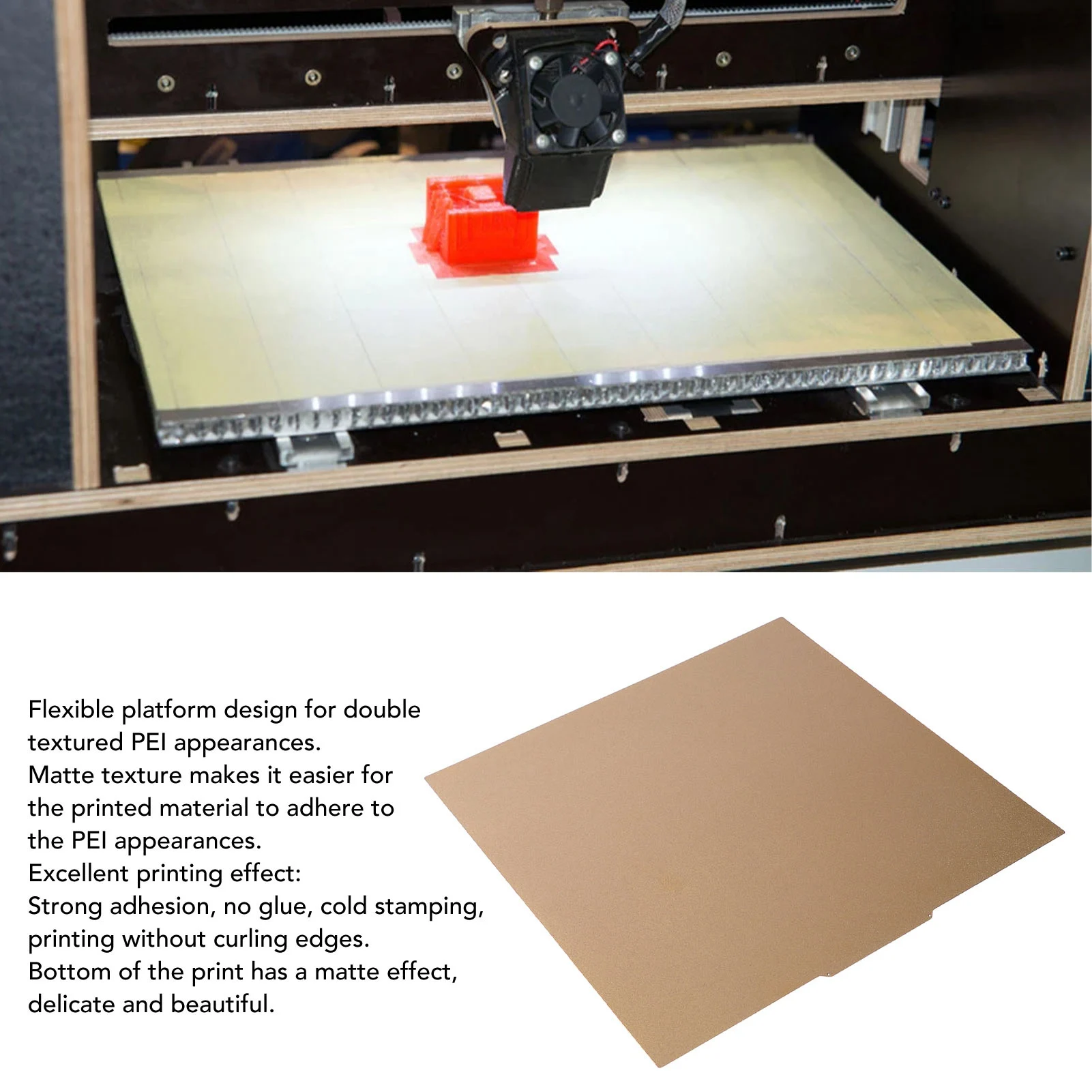 

3D Printer Build Plate 500x500mm Dual Sided PEI 3D Printer Heated Bed Platform with Magnetic Base for VORON