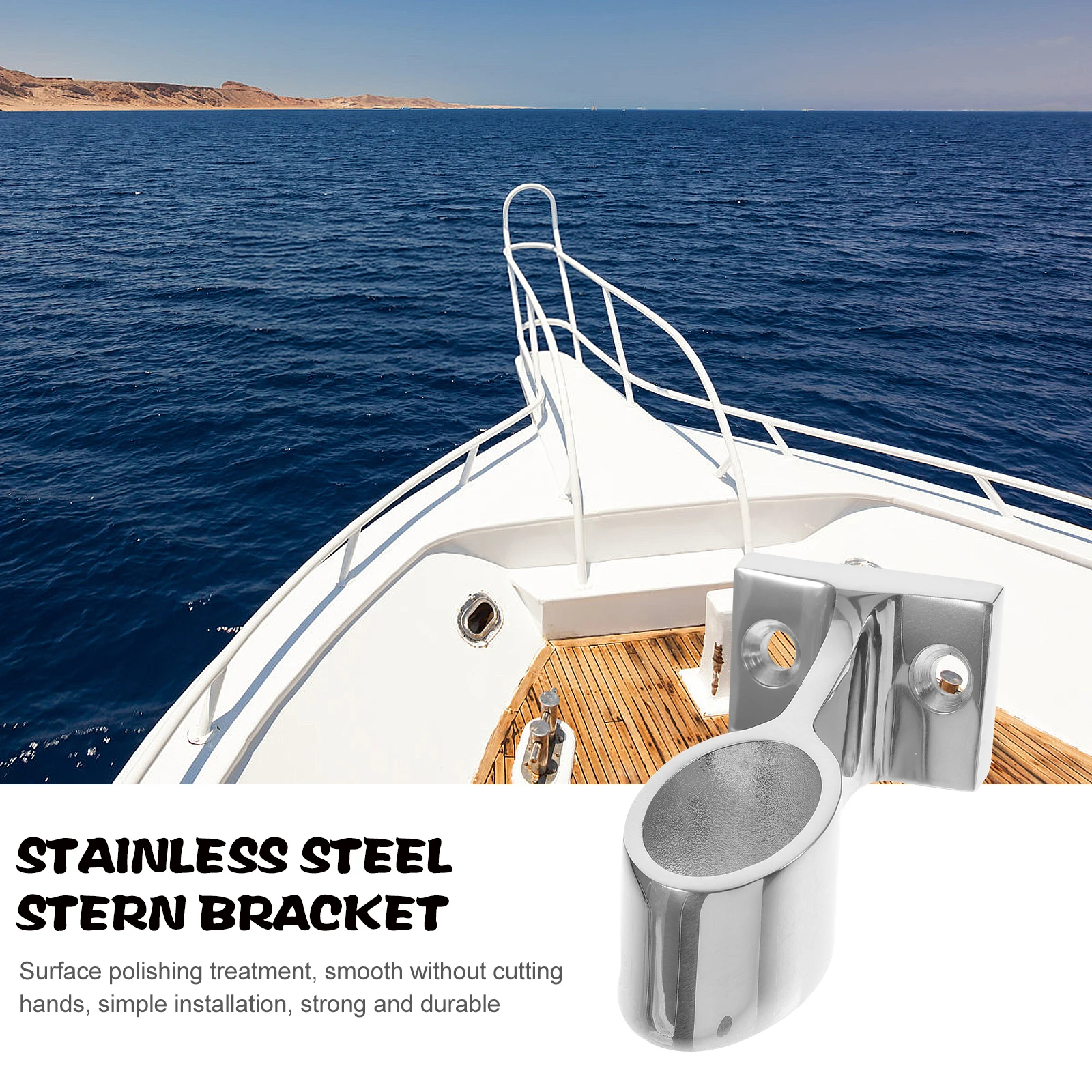 Stainless Steel Marine Handrail Base 22MM Boat Brackets Fitting Railing Deck Railings Parts Accessories Construction Facility