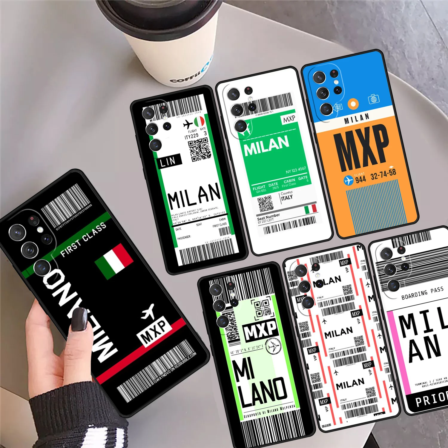 

Чехол для телефона Milan Boarding Pass для Samsung Galaxy S24 S25 Ultra S23 S22 Plus S21 FE S20 Note 10 20 Pro