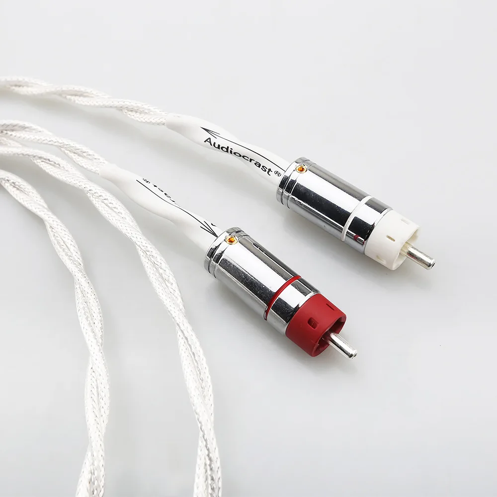 2-Core Silver-Plated Shielded High-Fidelity RCA Cables With Dual Phono Connectors