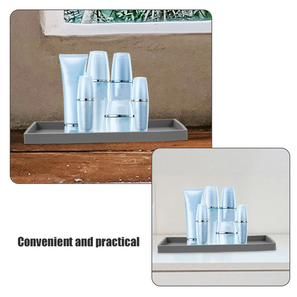 

3 Pcs Bathroom Storage Tray Organizer Small Portable Restroom Silica Gel Sponge Holder Dispensers Toiletries Tray Hotel