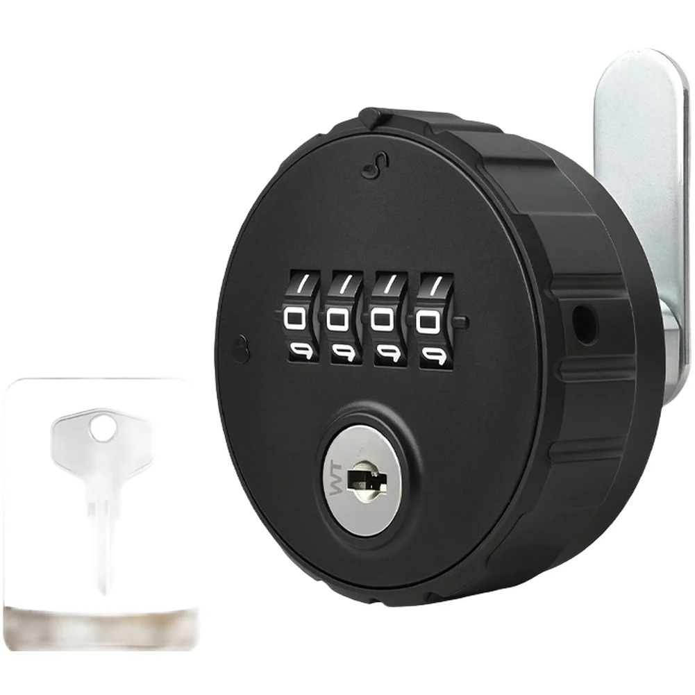 Reliable Mechanical Combination Lock with 4 Digit Code and Backup Key for Cabinets and Interior Storage Solutions