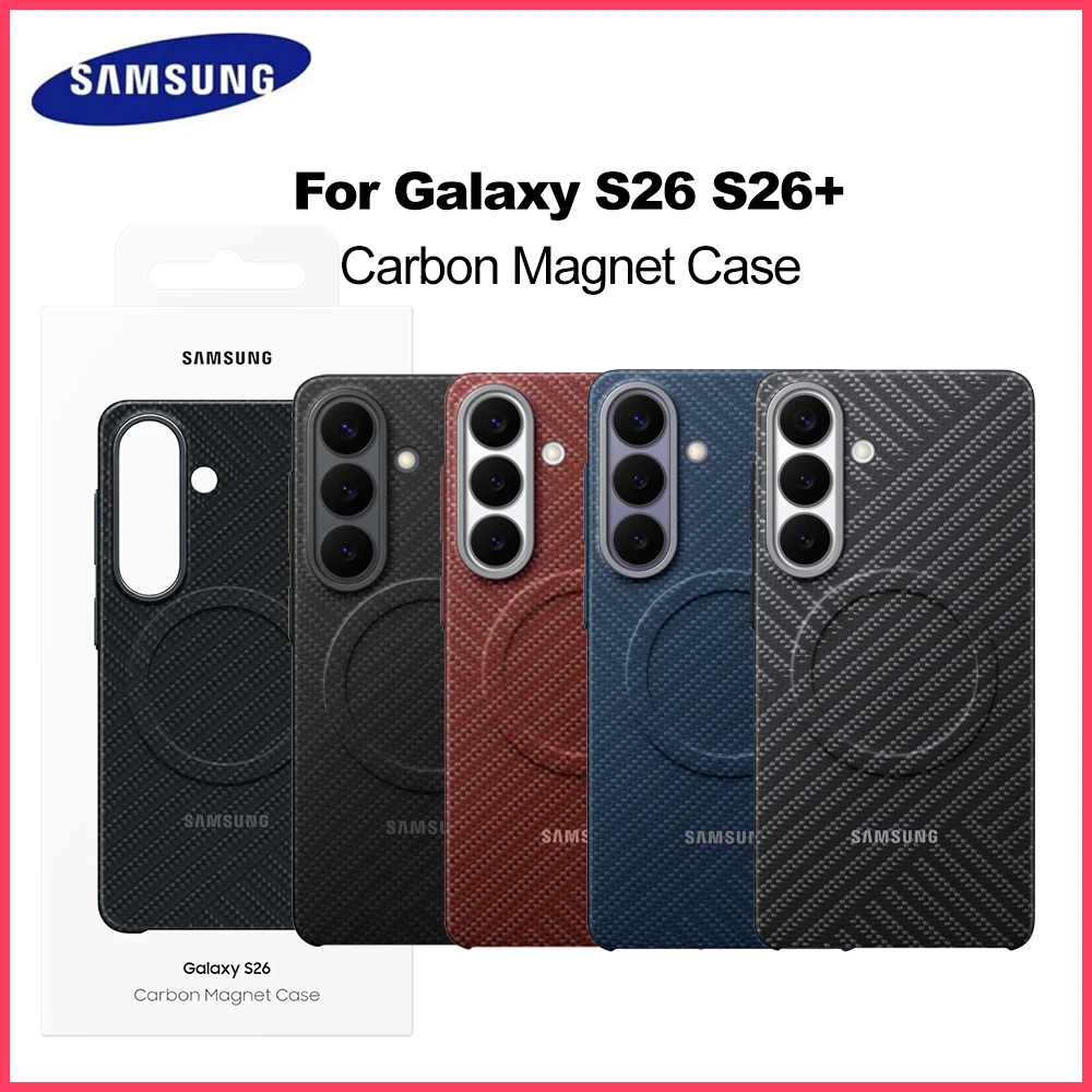 Original Samsung Galaxy S26 S26+ Carbon Magnet Case Kevlar Magnetic Smartphone Case